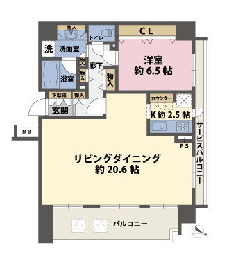1LDKの間取図